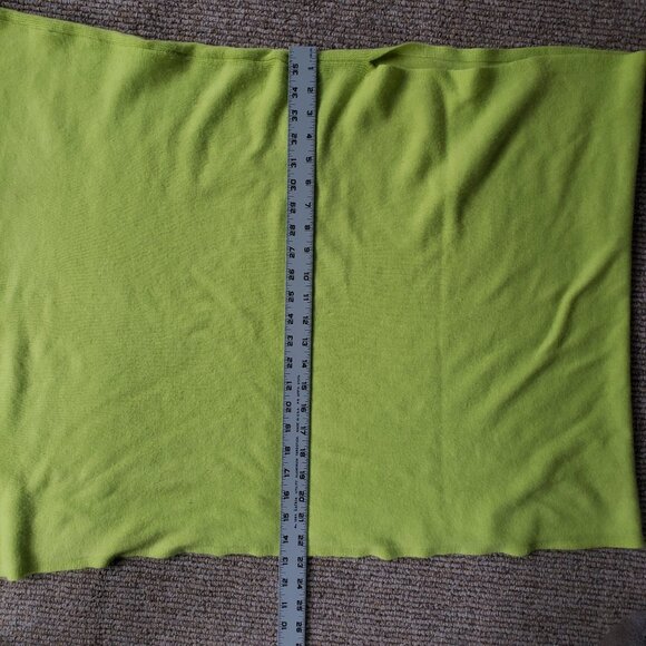 Lime Yellow Cashmere Poncho Shawl Wrap Assymetric One Size - Picture 4 of 7
